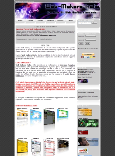 realizzazione siti, grafica web, tecnologie php, xhtml, css